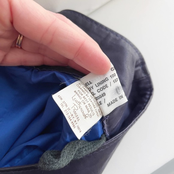 Vintage Gino di Giorgio Navy Blue Patchwork Leather Midi Skirt Size S - Picture 7 of 7